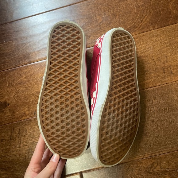 Red Checkered Slip On Vans - Picture 3 of 3
